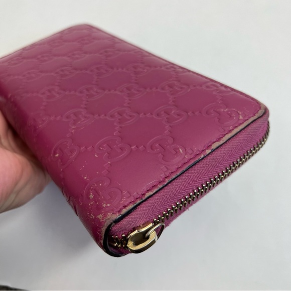 GUCCI Guccissima Signature Bowy Zip Around Wallet Peonia Flower - Picture 9 of 16